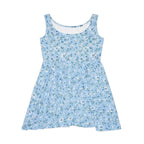 Blue Floral Pattern Skater Dress