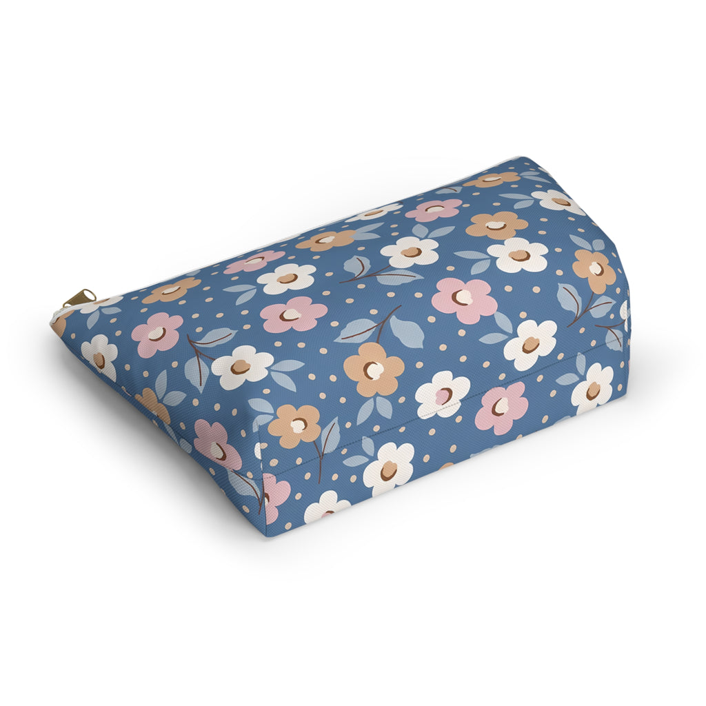 Retro Daisy Floral Accessory Pouch | T-Bottom Cosmetic Bag