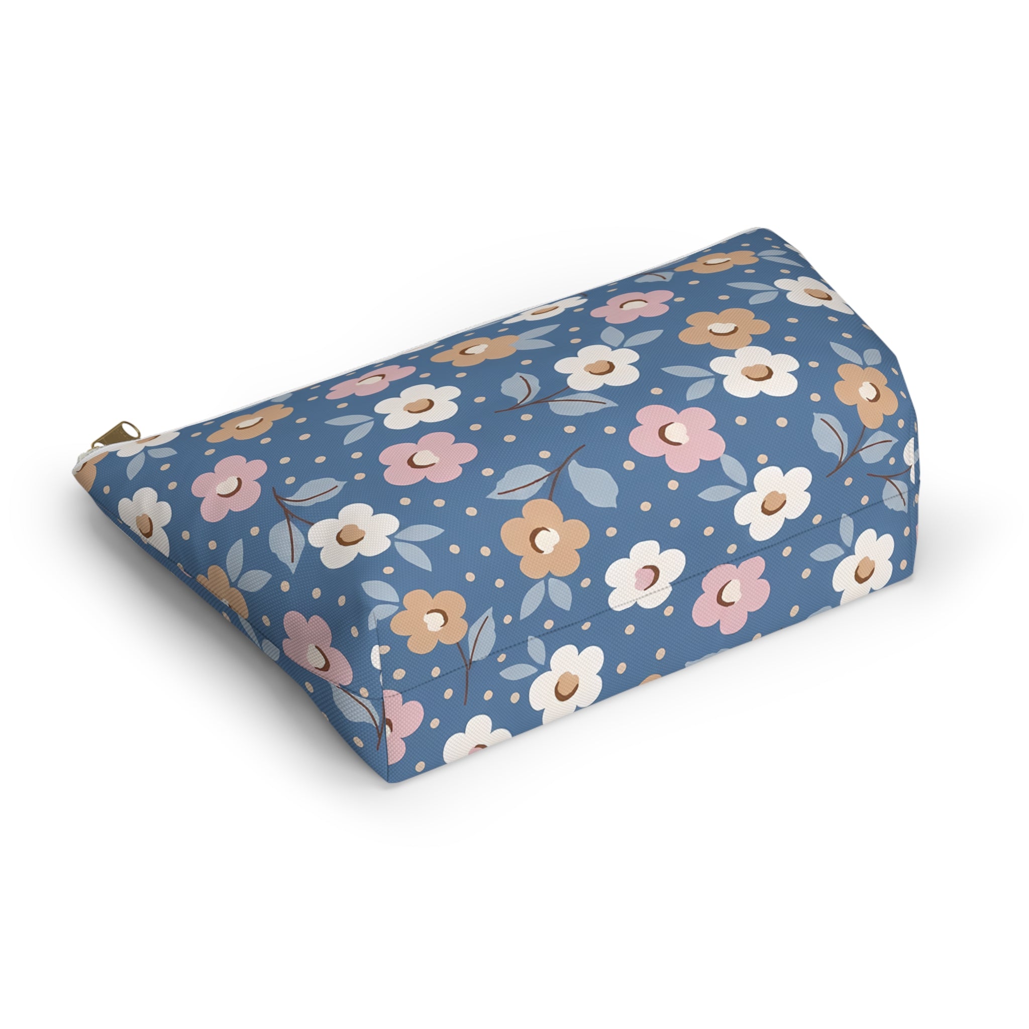 Retro Daisy Floral Accessory Pouch | T-Bottom Cosmetic Bag