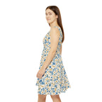 Blue and Yellow Ditsy Floral Skater Dress