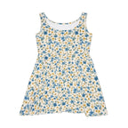 Blue and Yellow Ditsy Floral Skater Dress