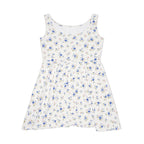 Blue Floral Print Skater Dress