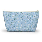 Light Blue Floral Pattern Accessory Pouch
