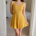 Yellow Floral Skater Dress