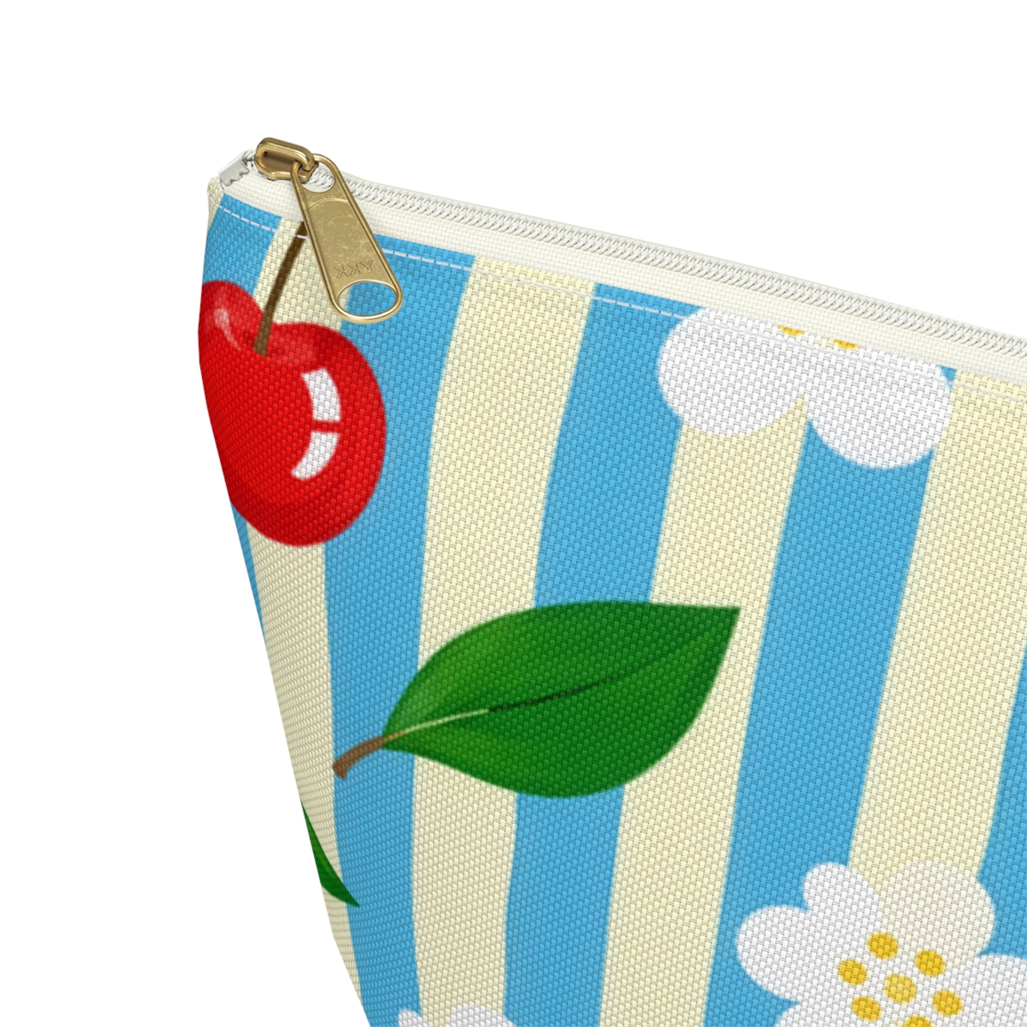 Cherry Blossom Stripe Accessory Pouch | T-Bottom Cosmetic Bag