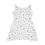 Blue Floral Print Skater Dress