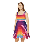 Rainbow Sunset Clouds Skater Dress
