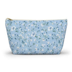 Light Blue Floral Pattern Accessory Pouch