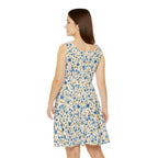 Blue and Yellow Ditsy Floral Skater Dress